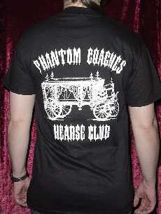 World Famous Phantom Coaches Hearse Club T-shirt -- back